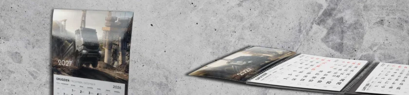 Kalendarz trójdzielny z logo firmy — druk kalendarzy reklamowych