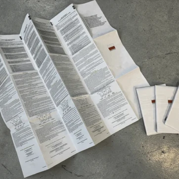 Druk instrukcji obsługi składanej dla producenta – rozłożona instrukcja i złożone egzemplarze, realizacja DrukXpert